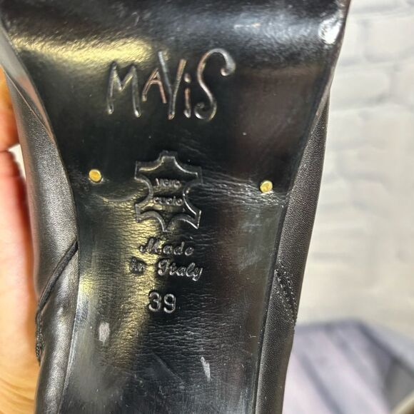 VINTAGE Luichiny Mavis Black Leather Y2K Classic Club Retro Platform Boots 39 - Picture 12 of 16